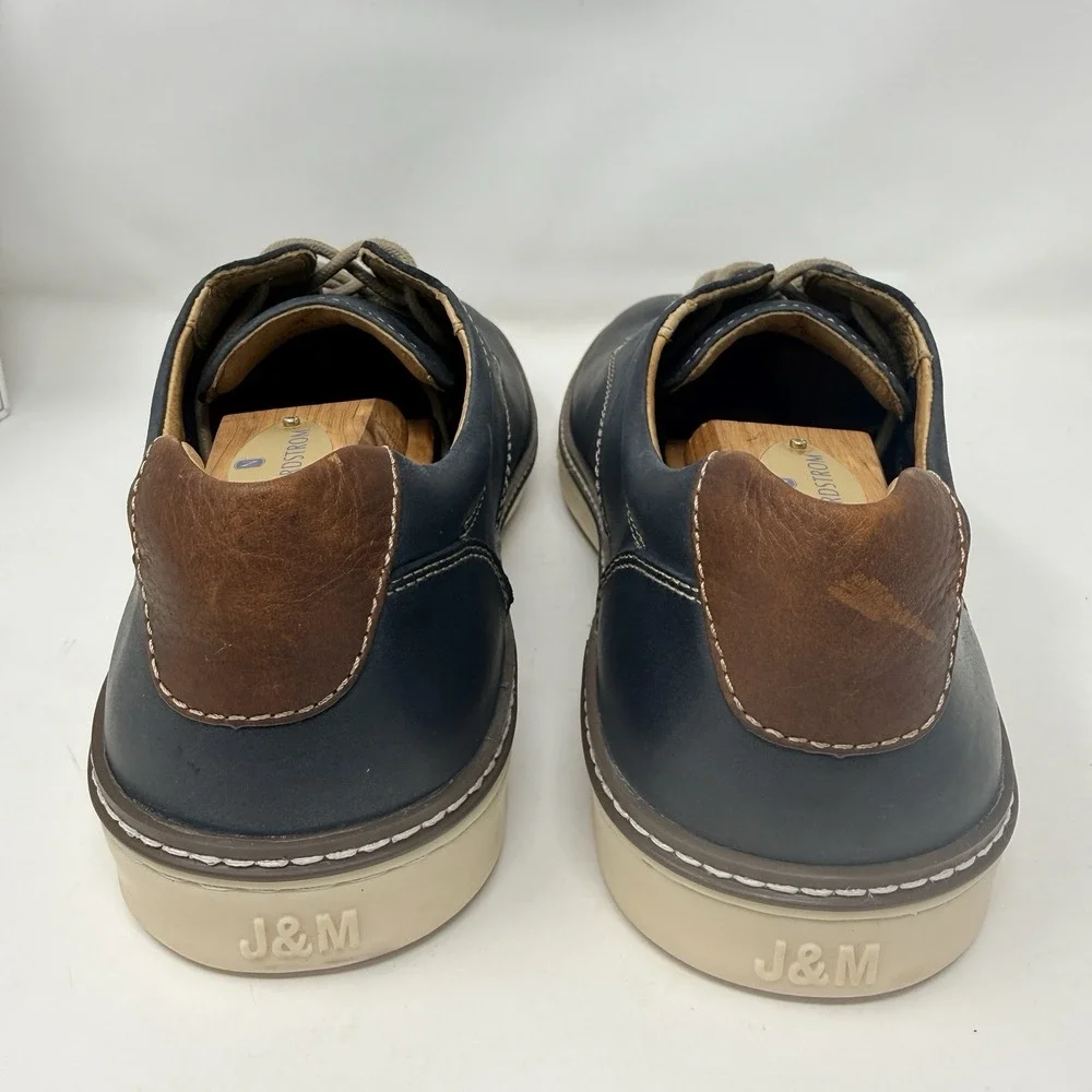 Johnston & Murphy Men's McGuffey Plain Toe Blue Oiled Shoes Size 11 M Casual